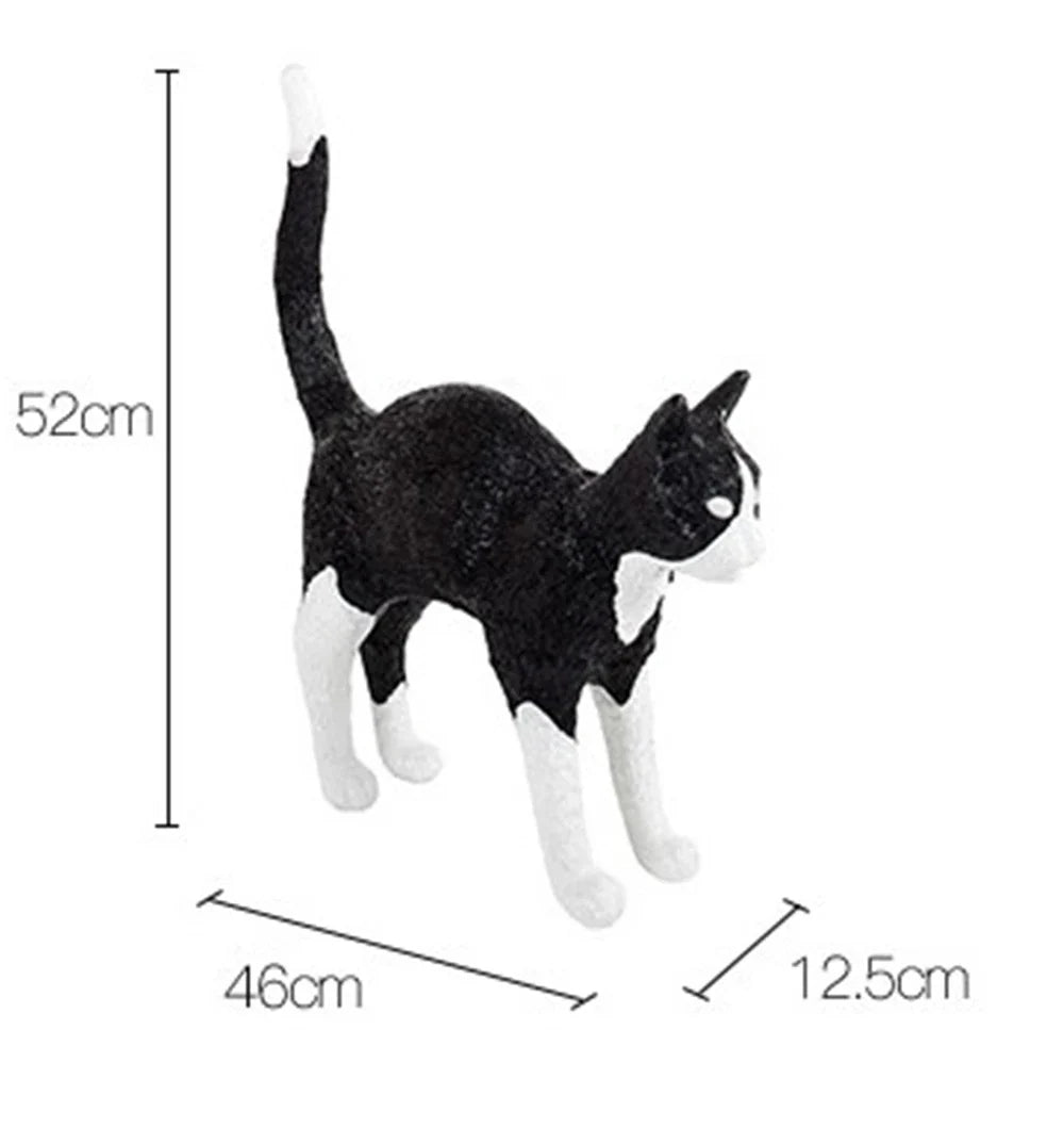 Afralia™ Nordic Resin Cat Night Light Table Lamp for Bedroom Decor
