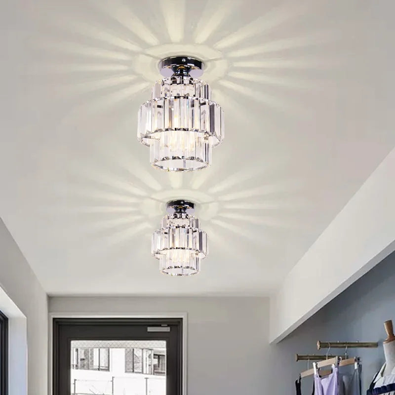 Afralia™ K9 Crystal Pendant Light LED Ceiling Lamp Nordic Chandelier for Living Room