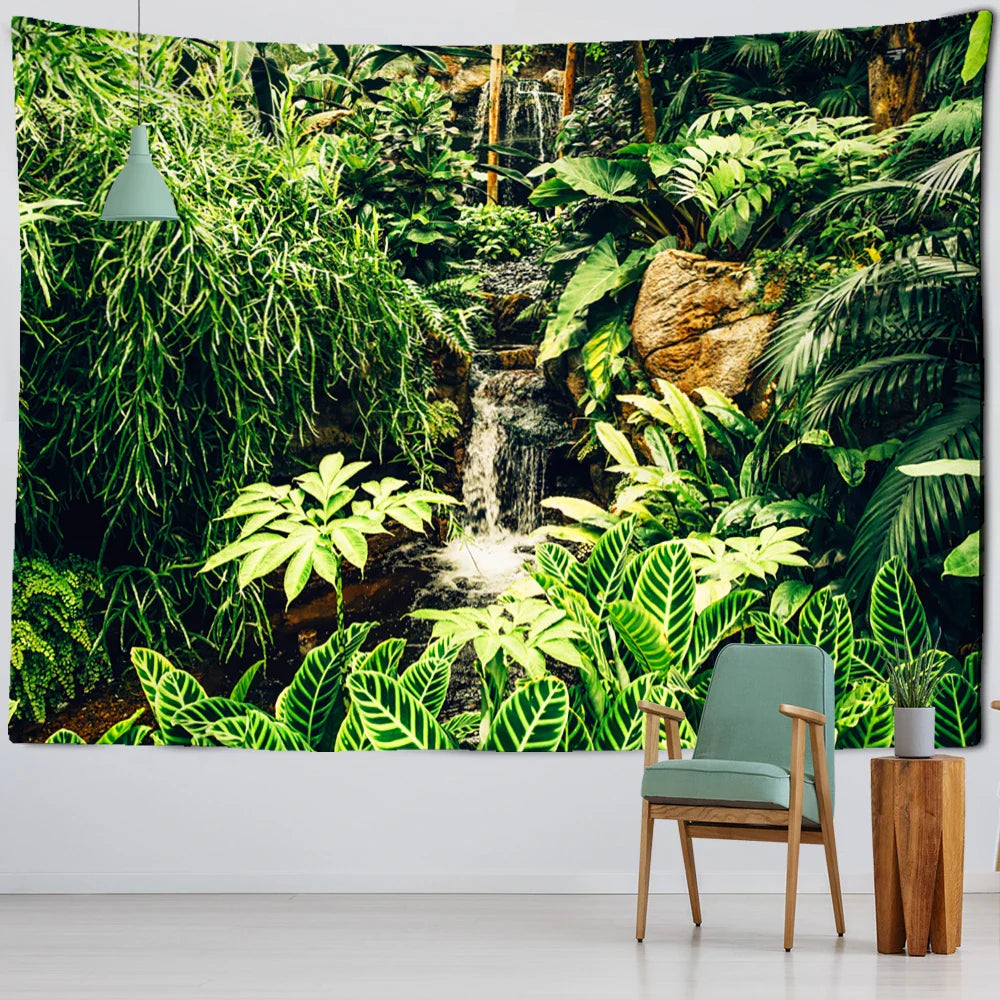 Afralia™ Paulownia Bamboo Forest Wall Hanging Tapestry: Simple Living Room Decor