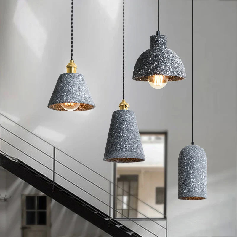 Afralia™ Loft Industrial Cement LED Pendant Lamp for Bedroom Dinning Room Cafe