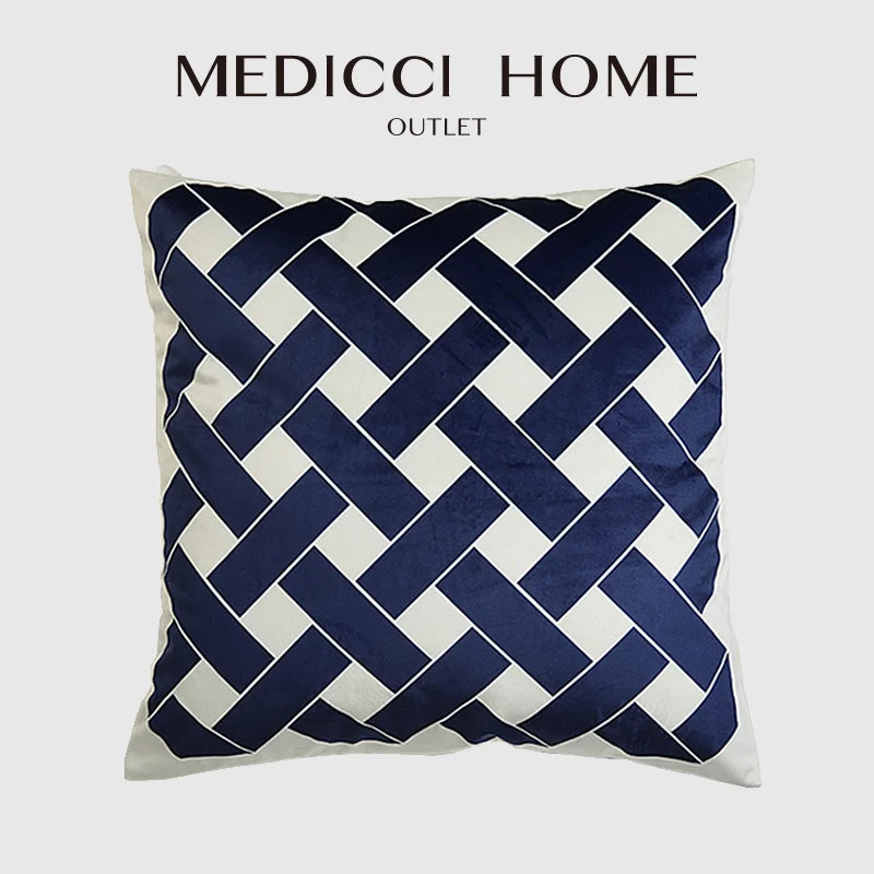 Afralia™ Intersecting Geometric Velvet Printed Cushion Cover - Modern Nordic Sofa Decor 50x50cm