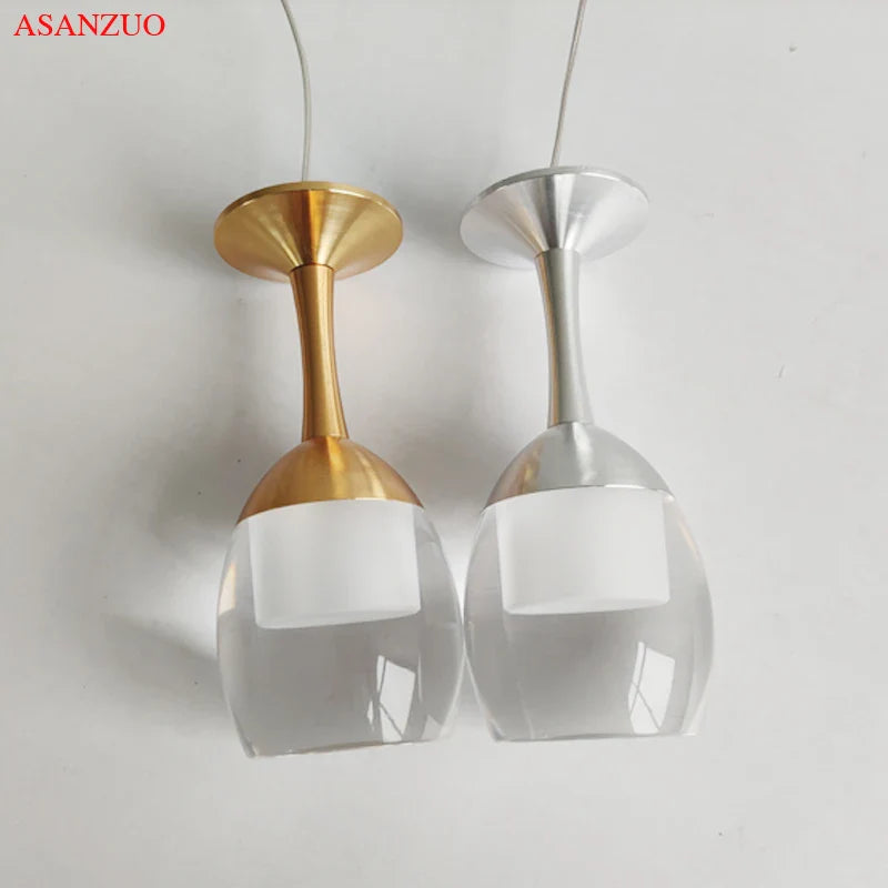 Afralia™ LED Wine Glass Pendant Lights for Restaurant, Bar, and Dining Room