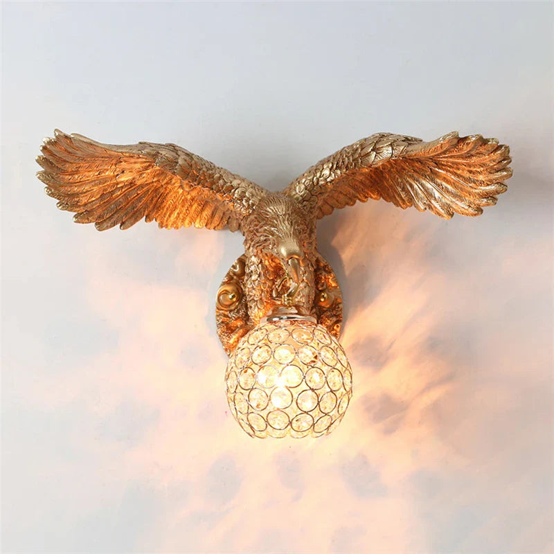 Afralia™ Nordic Eagle Resin Wall Lamp - LED Classical Decor Light for Home Living Room