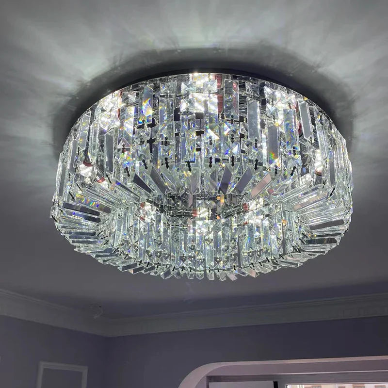 Afralia™ Crystal LED Ceiling Lamp for Chic Living, Bedroom, and Dining Room