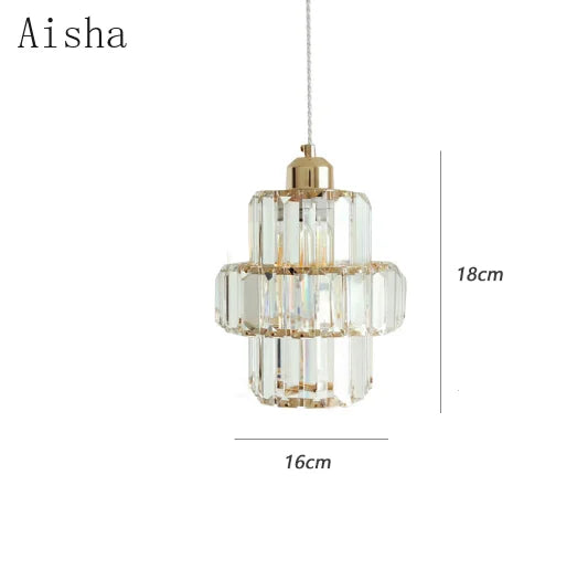 Afralia™ Modern Crystal Pendant Chandelier for Luxury Bedroom, Loft Style Fixture