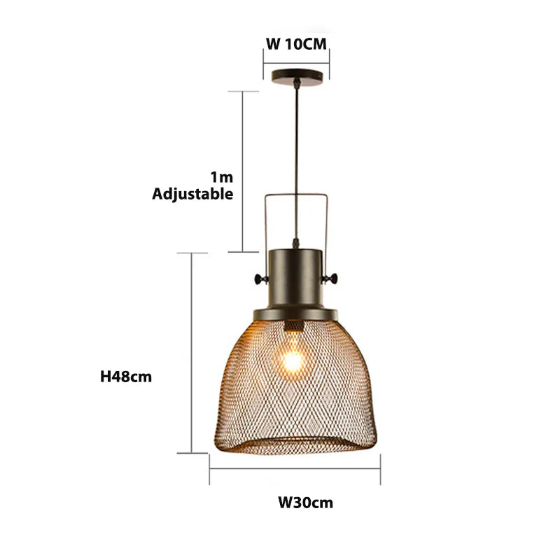 Afralia™ Cage Pendant Light: Nordic LED Minimalist Industrial Dining Lamp