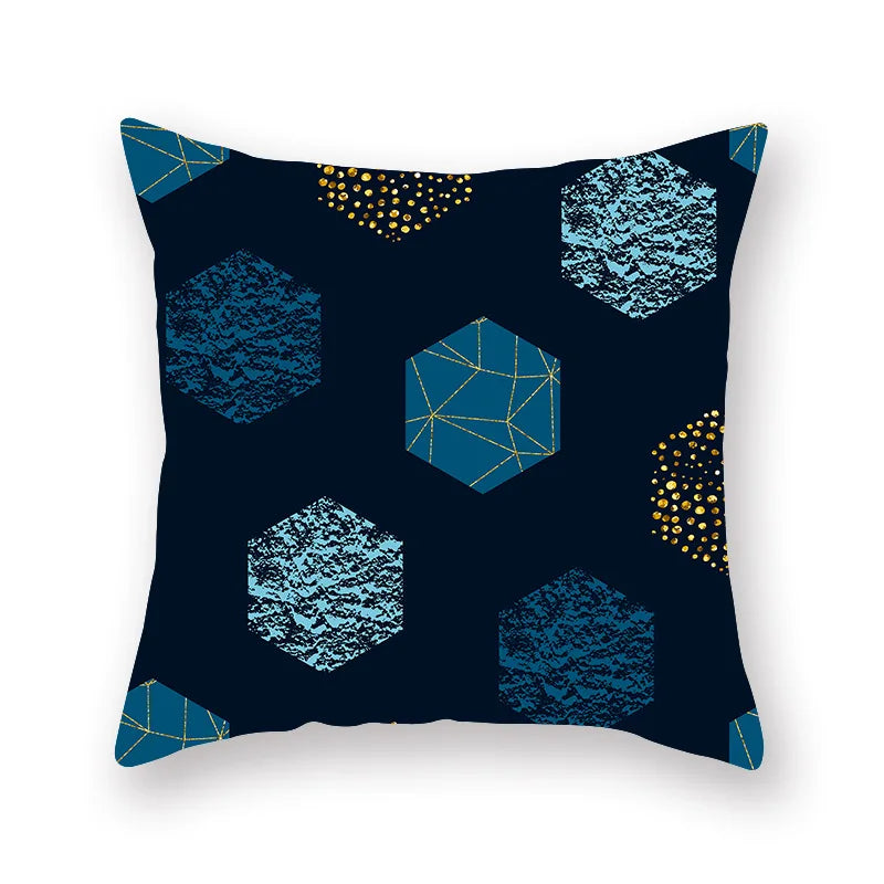 Afralia™ Vintage Blue Printed Cushion Cover for Sofa Throw Pillow, Car, Chair Home Decor