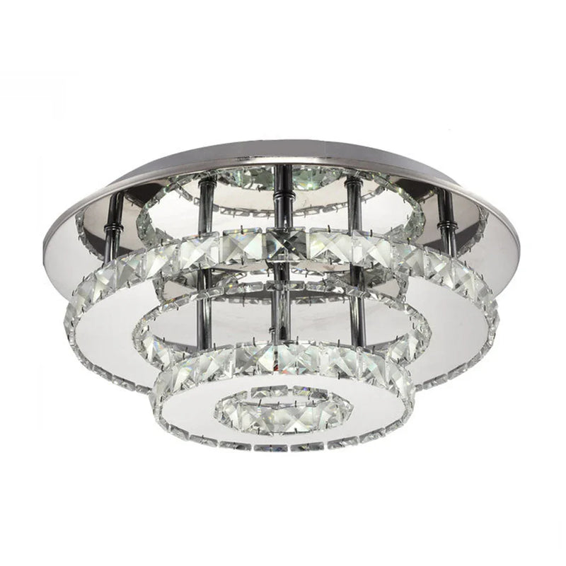 Afralia™ Stainless Steel LED Crystal Chandeliers: Elegant Lighting Fixture for Home Decor