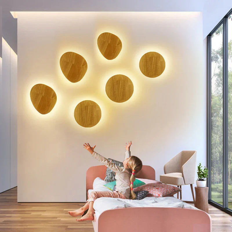 Afralia™ LED Wooden Wall Lamp: Modern Nordic Indoor Lighting for Bedroom Bedside