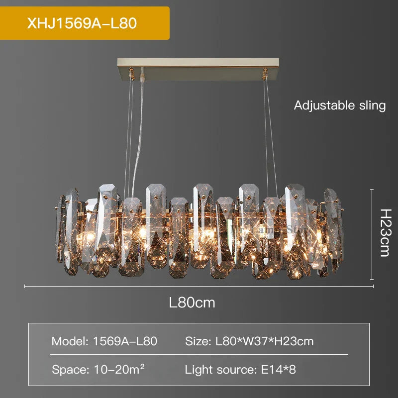 Afralia™ Crystal LED Chandelier for Elegant Living Room, Dining, Bedroom, Kitchen