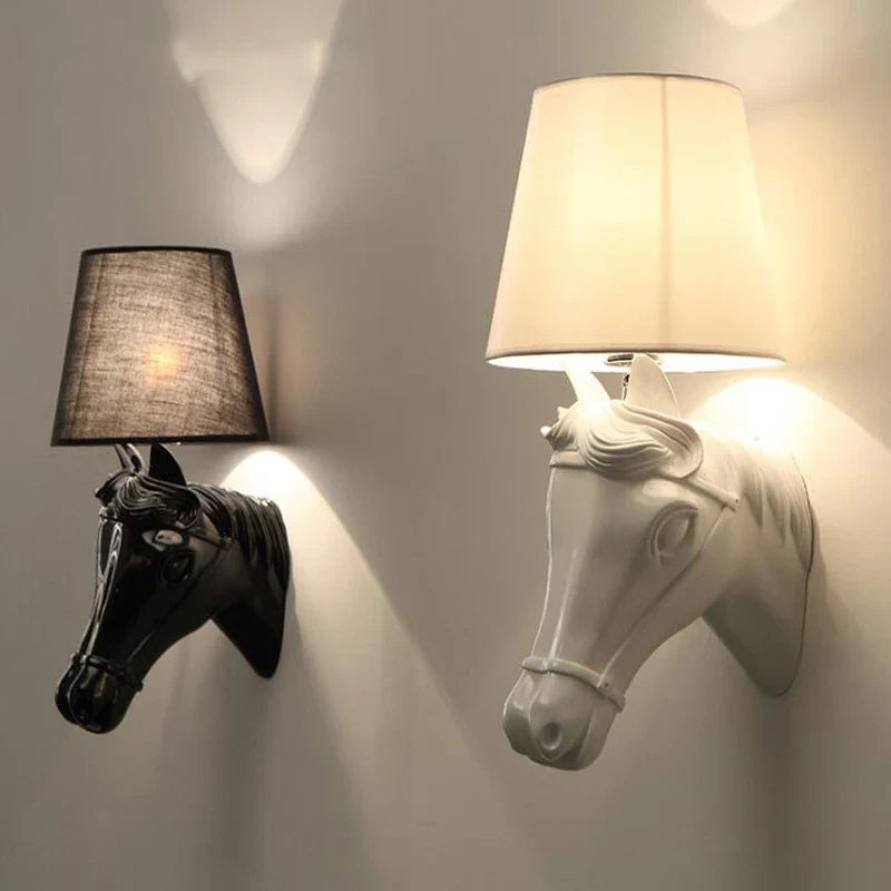 Afralia™ Resin Horse Wall Sconce Light for Stair, Living Room, Bedroom, Hotel Aisle