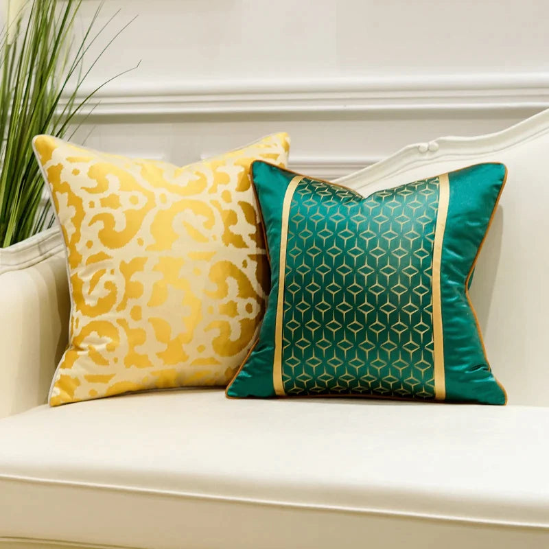 Afralia™ Velvet Emerald Green Cushion Cover - New Chinese Style Luxury Sofa Pillowcases