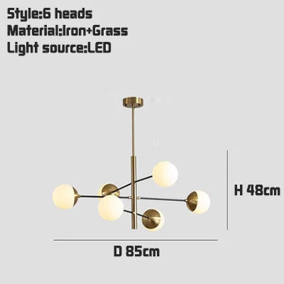 Afralia™ Golden Glass Magic Bean Chandelier: Modern Luxury for Living Room & Dining Room