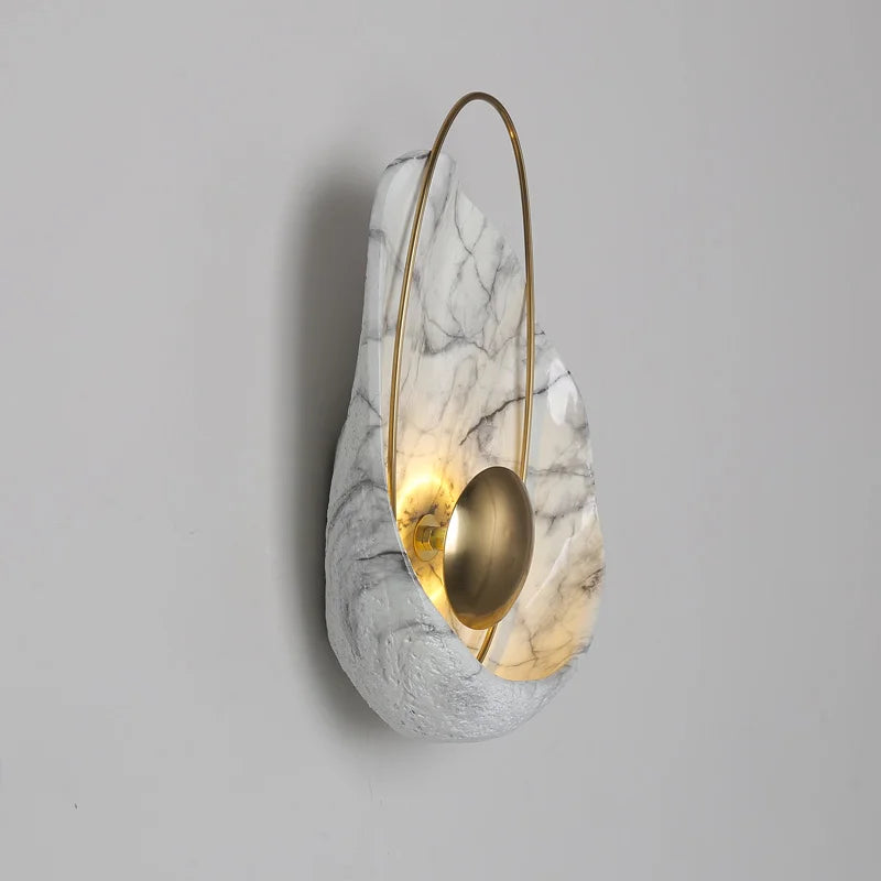 Afralia™ Marble Wall Lamp: Postmodern Light Luxury for Living Room, Bedside, Hotel Decoration