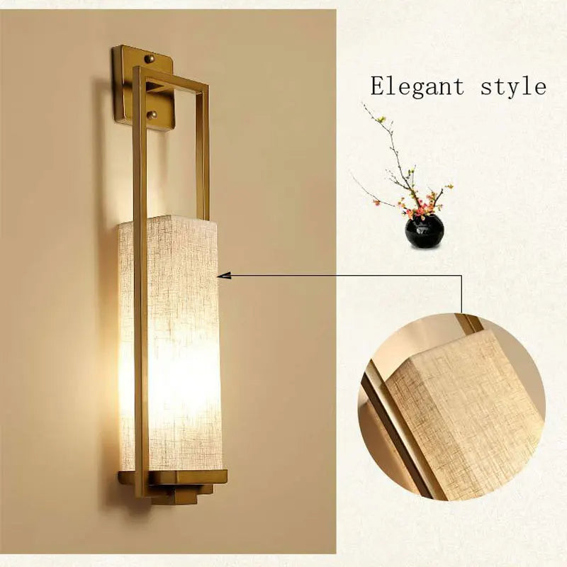 Afralia™ Chinese Style Wall Lamp for Bedroom & Living Room with E27 Cloth Light Fixture