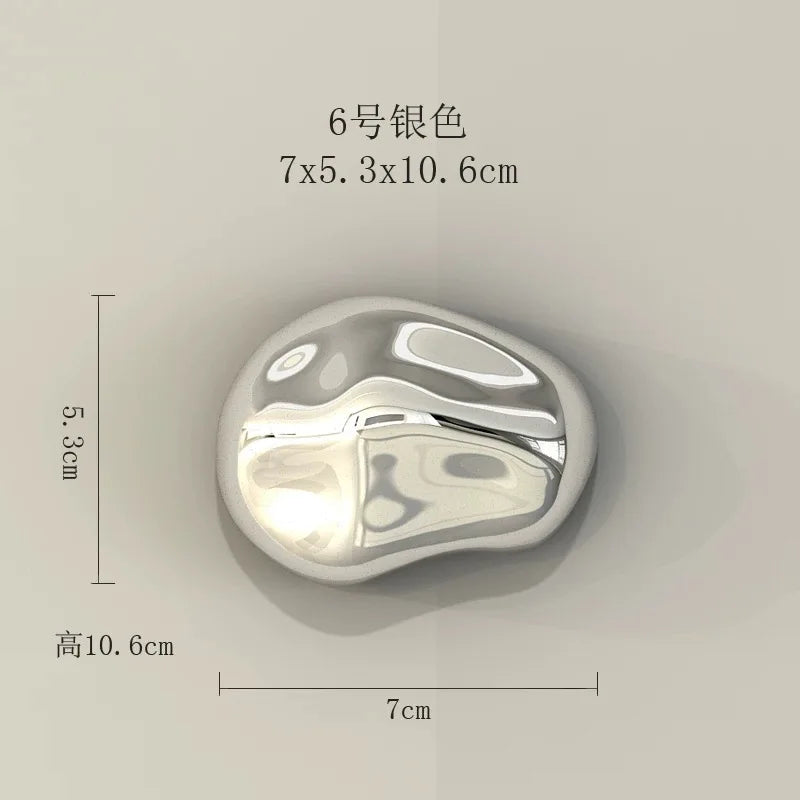 Afralia™ Silver Stone Abstract 3D Wall Hanging Handicraft for Living Room Decor