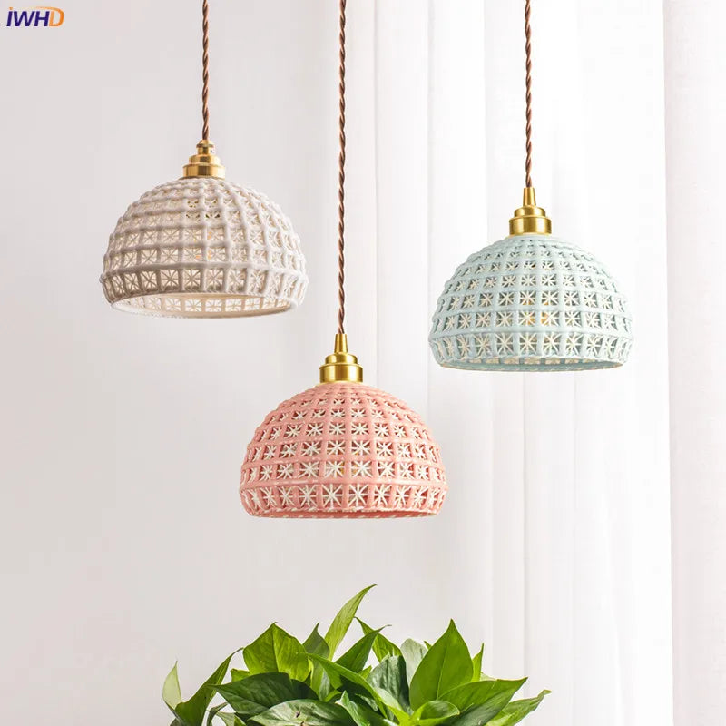 Nordic Ceramic Pendant Lamp for Bedroom Living Room by Afralia™