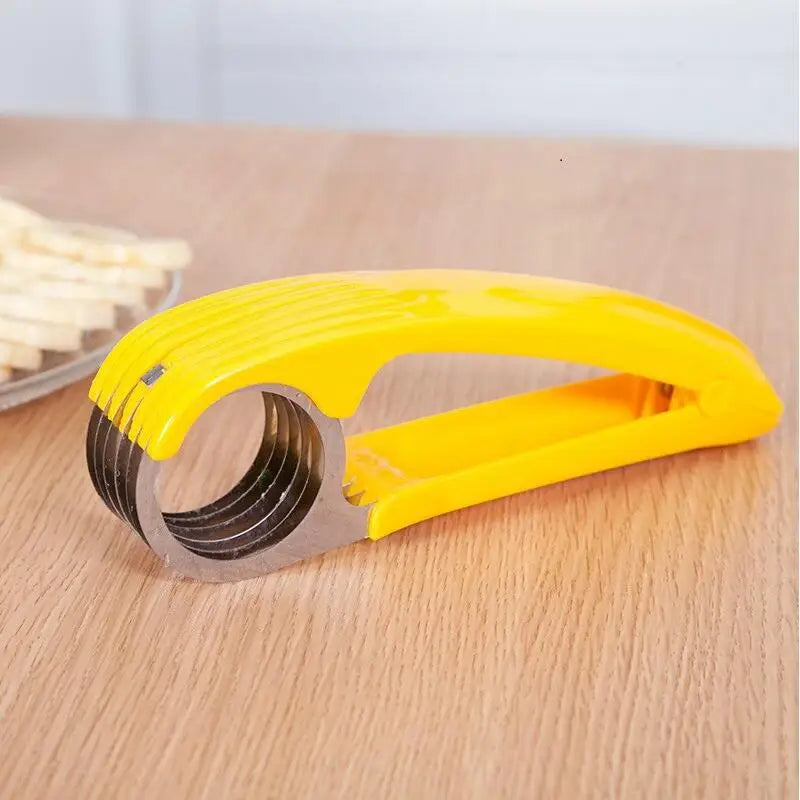 Afralia™ Stainless Steel Banana Slicer & Vegetable Cutter Kitchen Tool