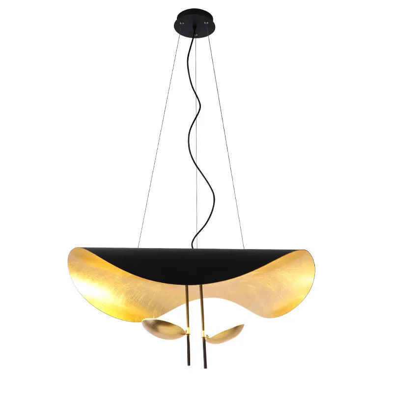 Afralia™ Gold Texture LED Pendant Light Fixture for Living Room & Bedroom Decor