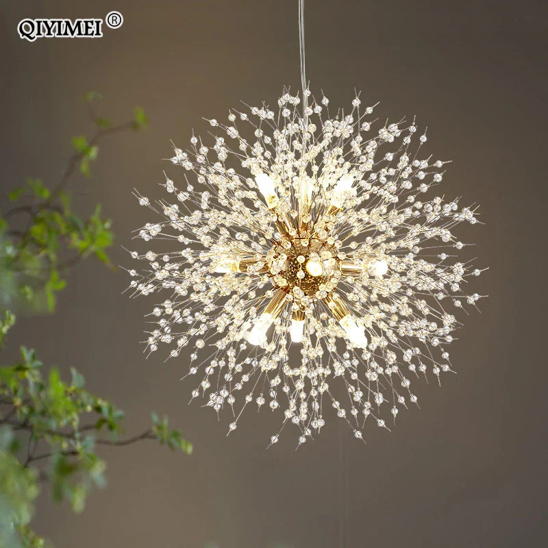 Afralia™ Gold/Silver LED Crystal Chandelier for Home Living Dining Study Hall Bedroom