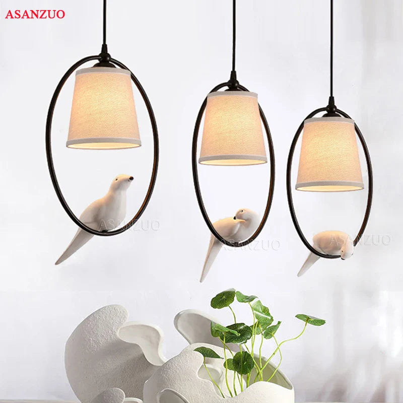 Afralia™ Loft Vintage Bird Light Chandelier Pendant Lamp for Home and Restaurant