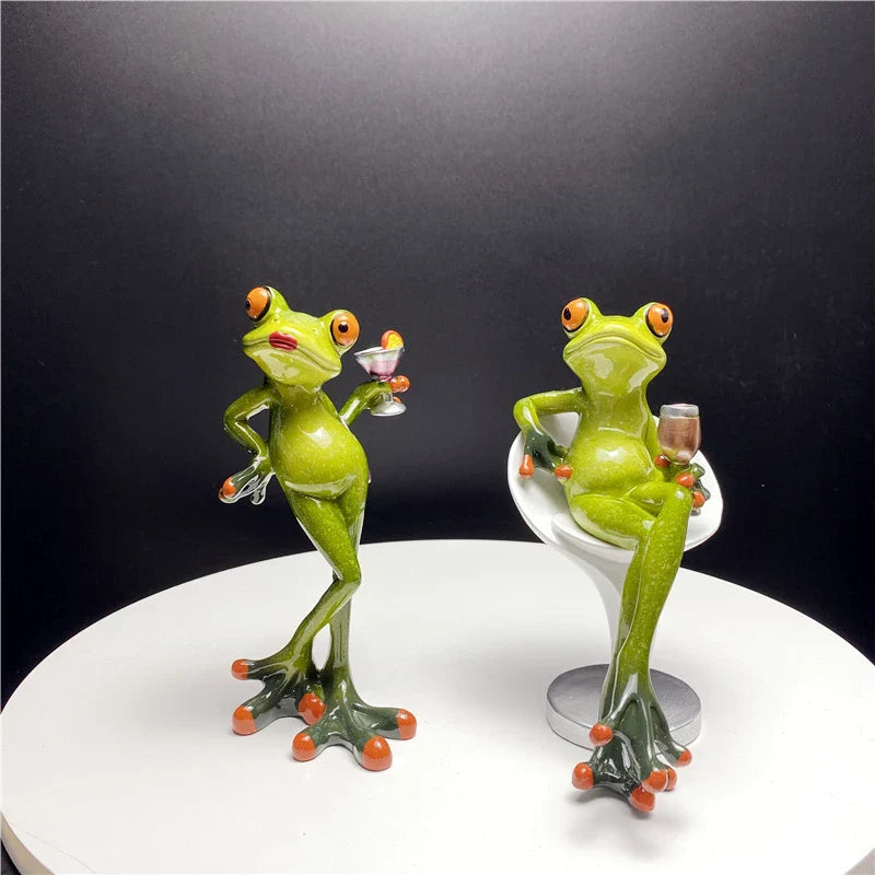 Afralia™ Resin Leggy Frog Figurine: Nordic Animal Sculpture for Home Decor