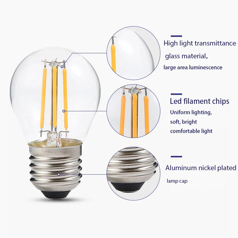 Afralia™ Retro Edison LED Filament Globe Light Bulbs for Ceiling Light - Classic Design