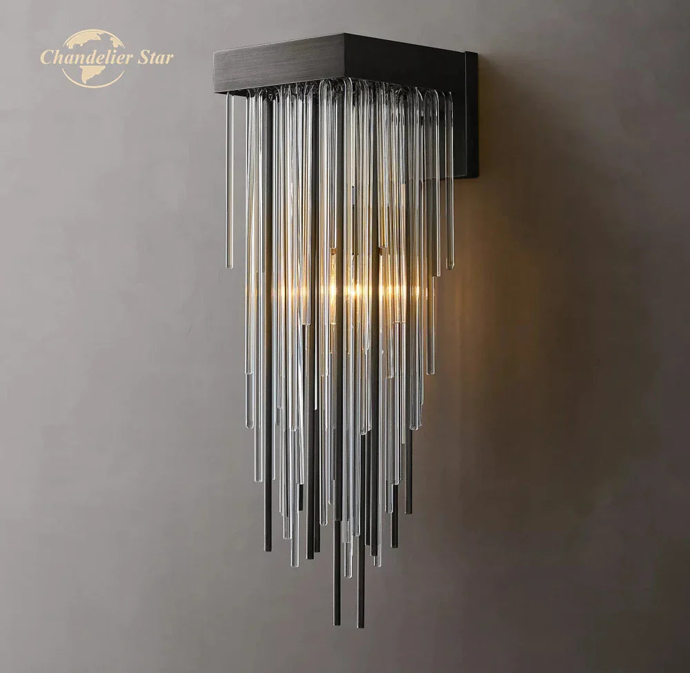 Afralia™ Glass Rod LED Wall Lamps - Modern Cascada Sconce for Home Decor