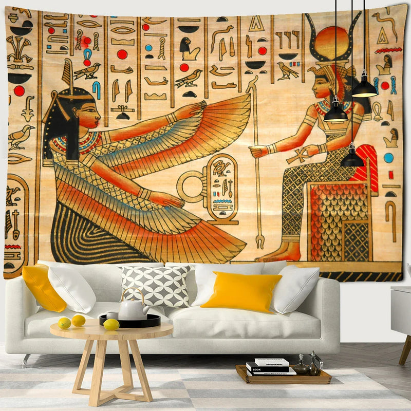 Ancient Egypt Pyramid Tapestry Wall Hanging by Afralia™ - Boho Home Decor Wizardry