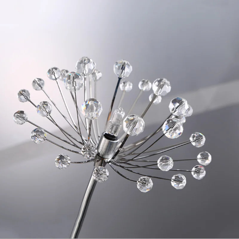 Afralia™ Dandelion Crystal Flower Wall Lamp for Bathroom, Bedroom, Living Room.