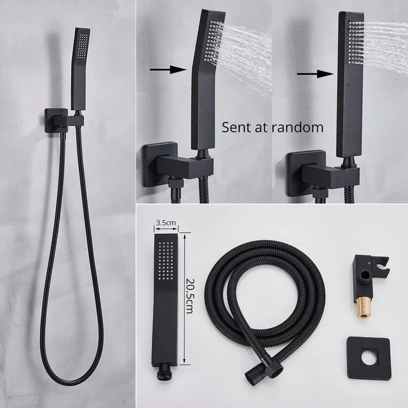 Afralia™ Luxury Black Thermostatic Shower Faucet Set