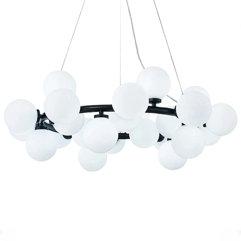 Afralia™ Modern Nordic G4 LED Chandelier with White Glass Ball for Stylish Home Lighting.