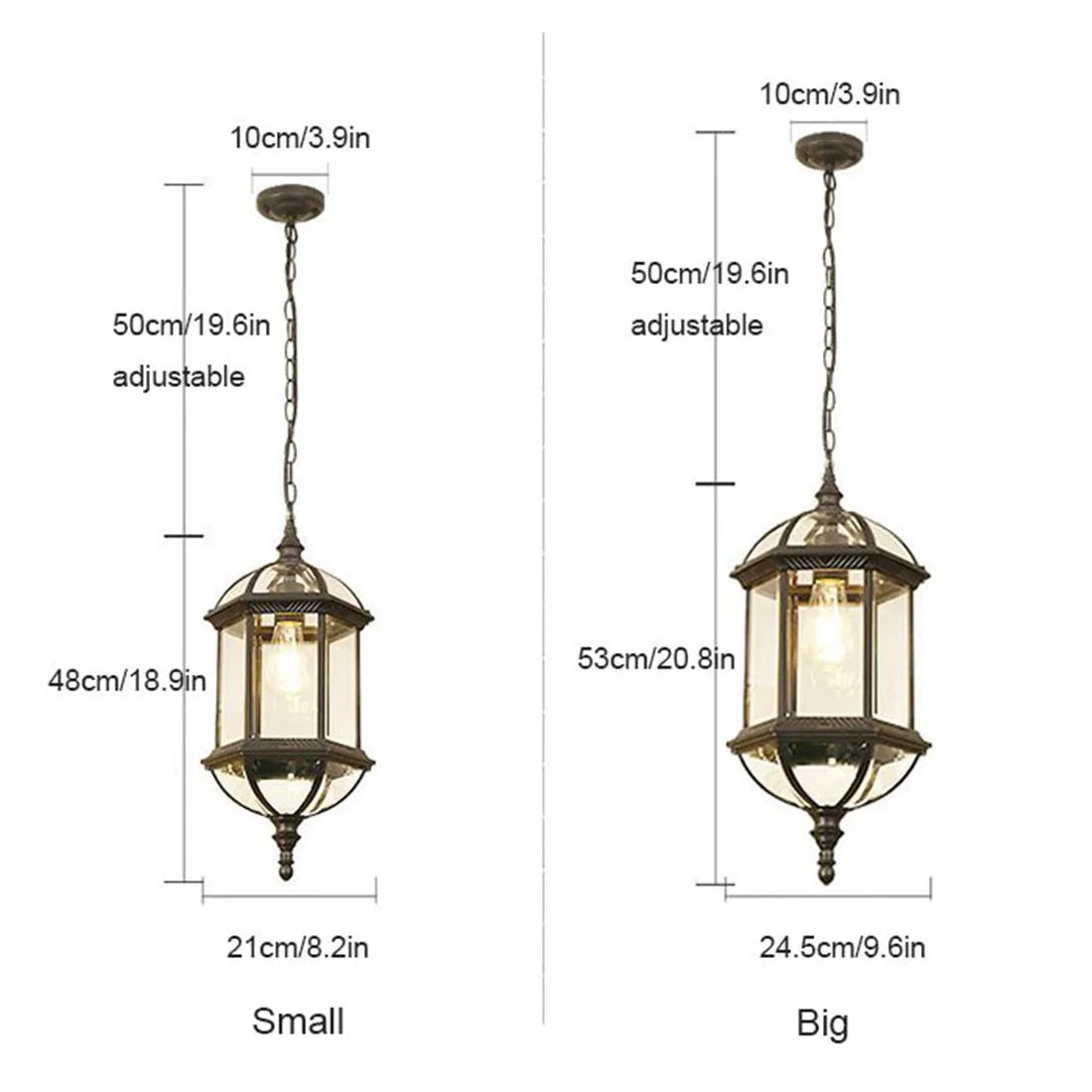 Afralia™ Black Rustic Outdoor Hanging Lantern Light with Clear Glass Flush Mount Fixture