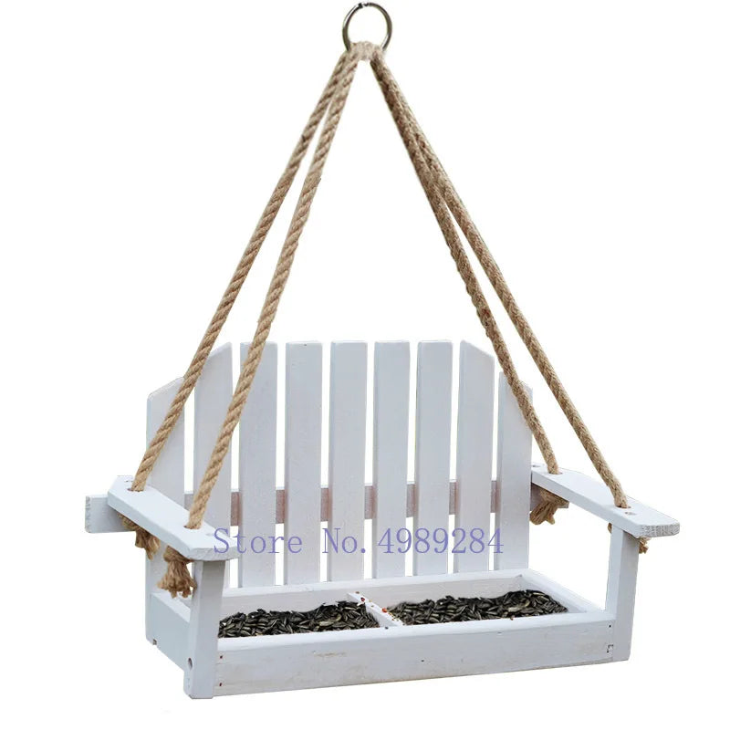 Afralia™ Bird Feeder Chair: Outdoor Garden Patio Decoration with Wooden Design
