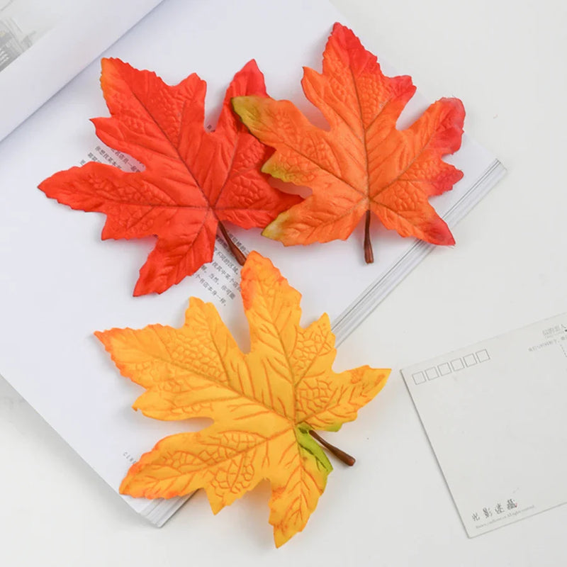 Afralia™ Silk Maple Leaf Decoration for Home Wedding Scrapbooking Gifts