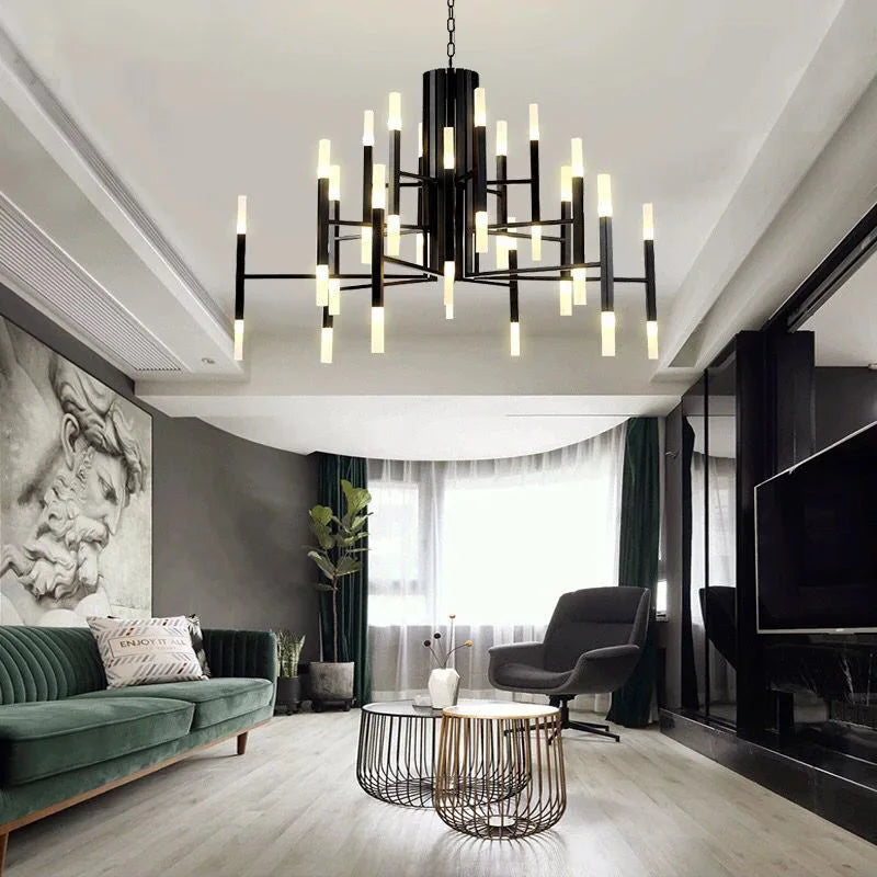 Afralia™ Modern Tube G4 Chandelier Pendant Light Fixture for Artistic Room Decor