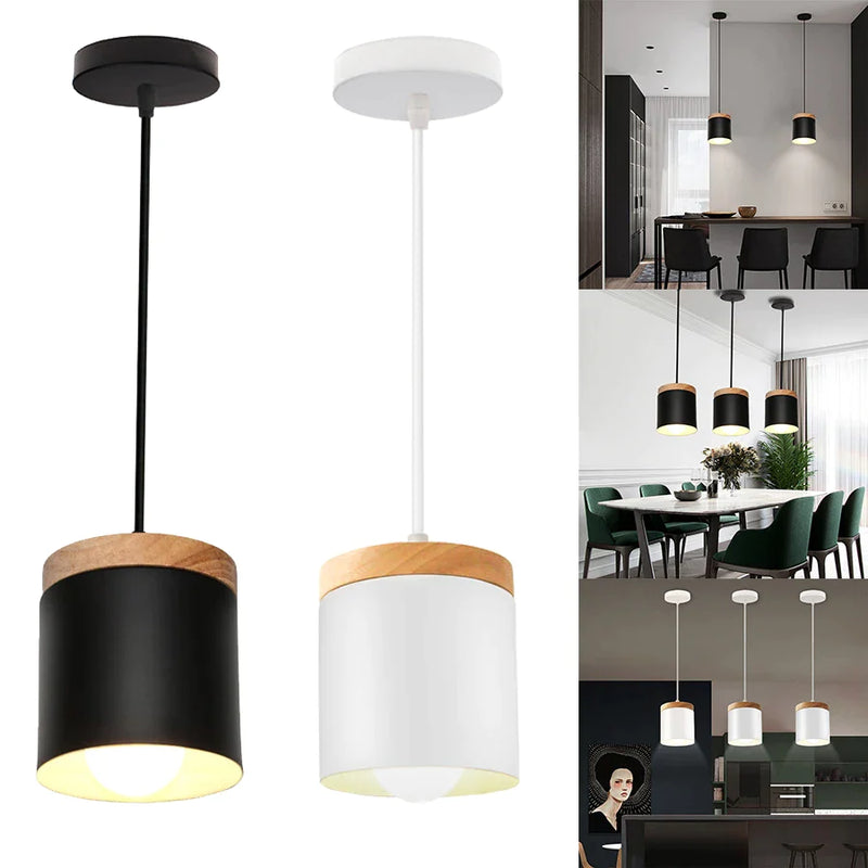 Afralia™ Wood & Aluminum LED Pendant Lamp Shade for Home, Bar, Cafe - Nordic Modern Simplicity