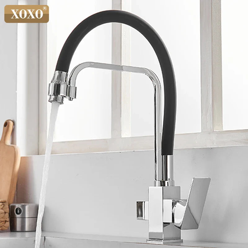 Afralia™ Black 360° Rotation Filter Kitchen Faucet Single Hole Mixer Tap Pure Water