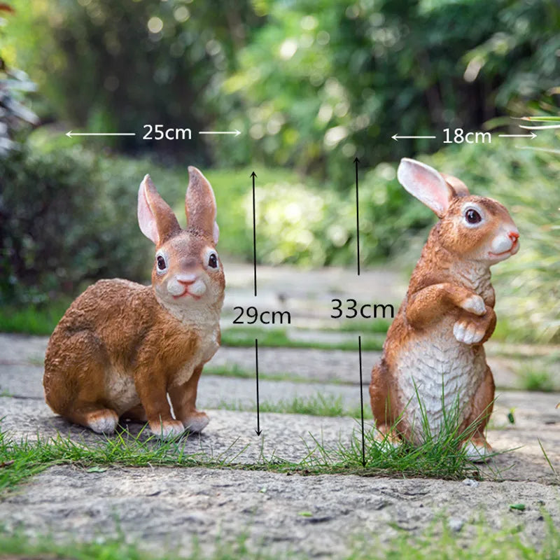 Afralia™ Resin Rabbit Garden Sculpture décor for Outdoor Patio and Home Landscape
