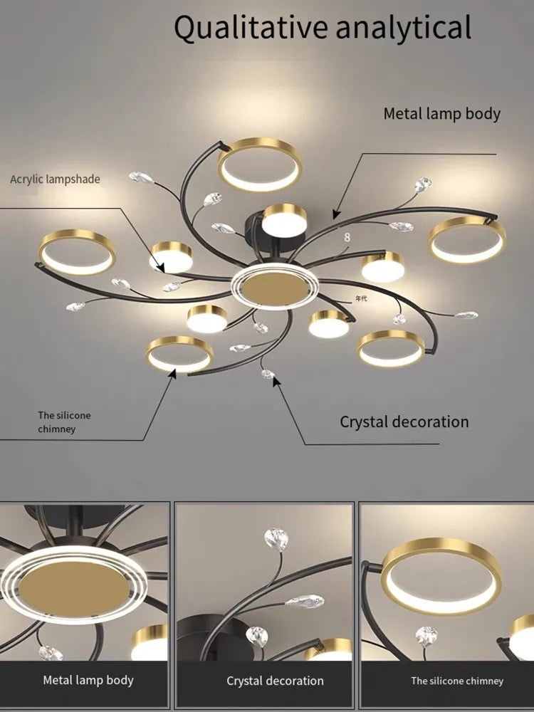 Afralia™ LED Chandelier: Modern Whole House Indoor Lighting for Bedroom, Living Hall, and Dining Room