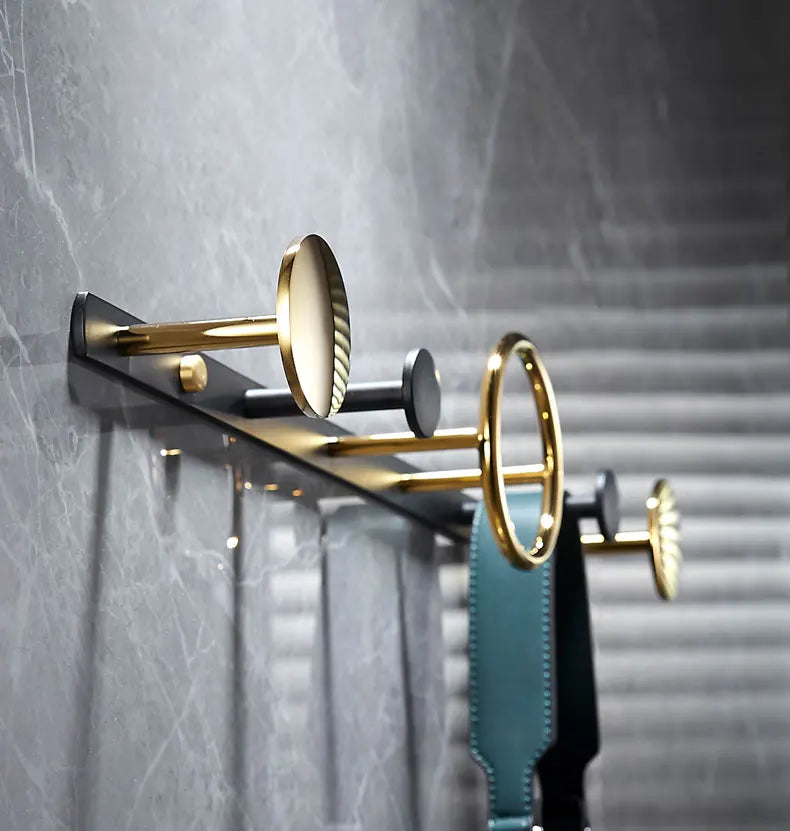 Afralia™ Copper Robe Hook Key Holder Golden - Vintage Wall Hooks for Bathroom, Towels, Clothes
