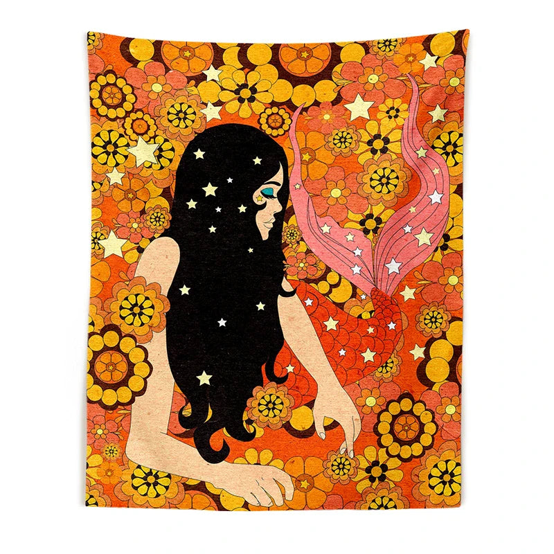 Afralia™ Retro Colorful Tapestry Wall Hanging for Girls Dorm Decor