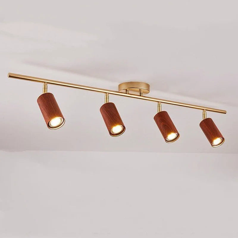 Afralia™ Walnut LED Track Spotlight for Modern Living Room and Clothing Store Lighting