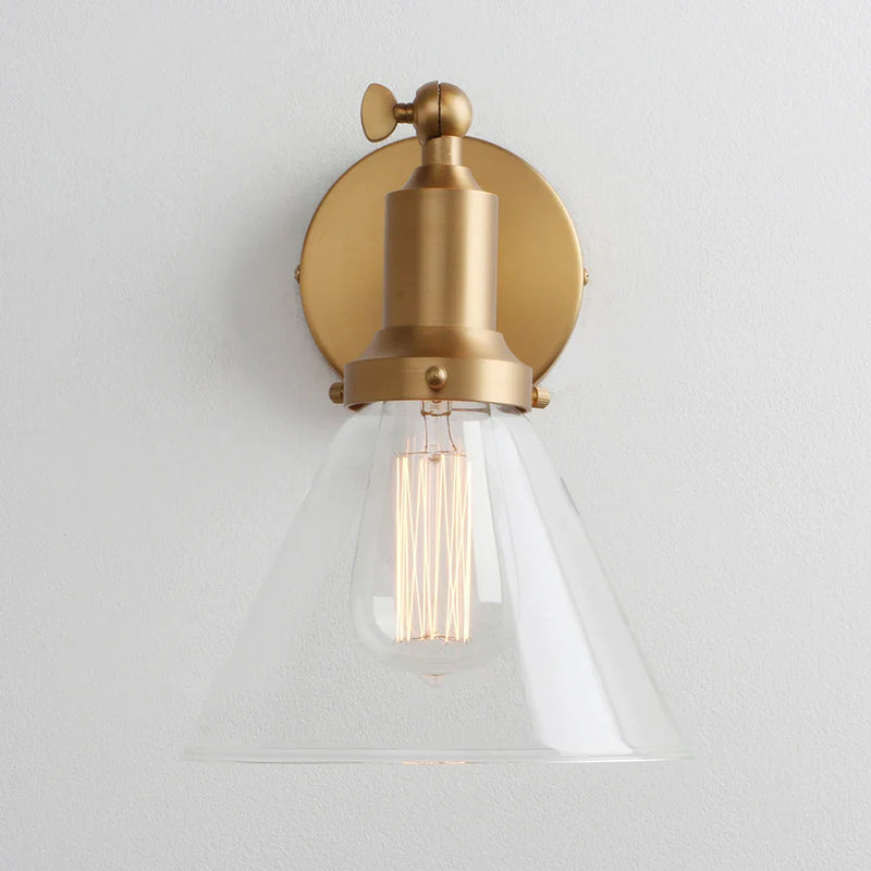 Afralia™ Vintage Industrial Clear Glass Wall Sconce Light Fixture