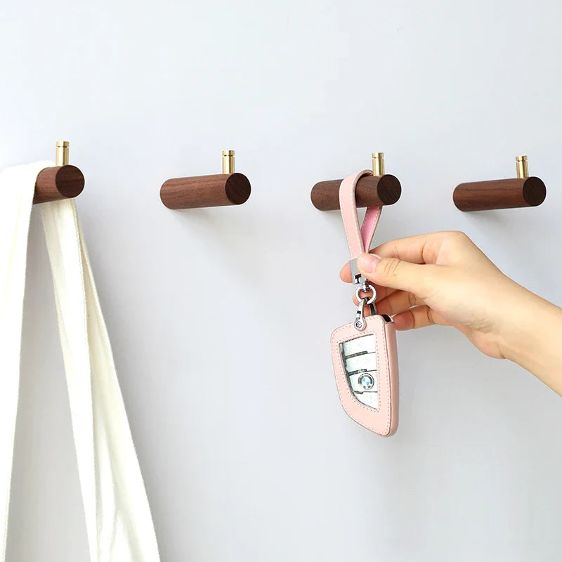 Afralia™ Seamless Wood Wall Hook Hangers for Clothes & Keys – Strong & Stylish Organizer