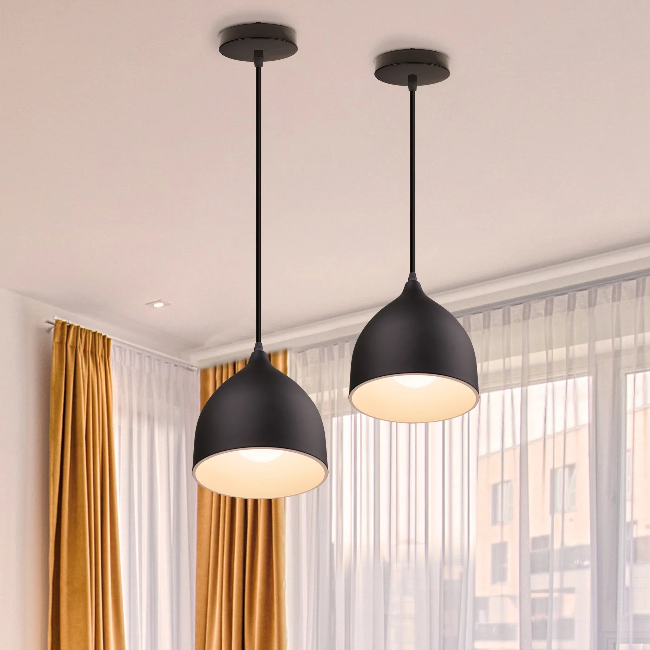 Afralia™ Modern LED Pendant Light for Kitchen Restaurant Bedroom Living Room