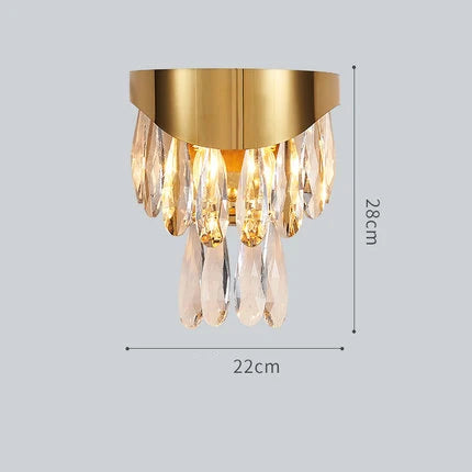 Afralia™ Golden Crystal Stainless Steel Chandelier for Dining Room