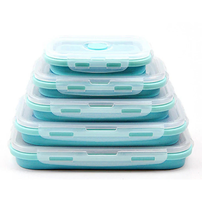 Afralia™ Silicone Food Lunch Box Set - Convenient, Foldable, and Durable Storage Containers