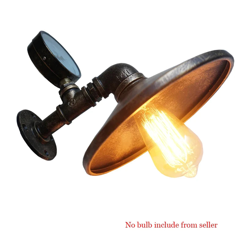 Afralia™ Water Pipe E27 Wall Light, Retro Wall Sconce for Bedroom, Restaurant, Bar.