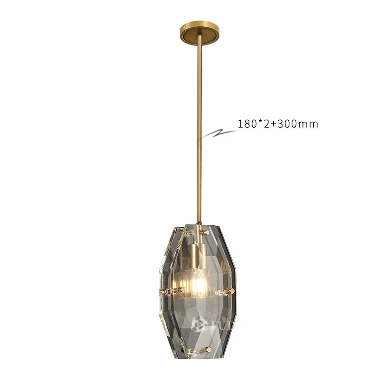 Afralia™ Crystal Glass Pendant Lamp Luxe Chandelier for Bedroom Restaurant Kitchen Home